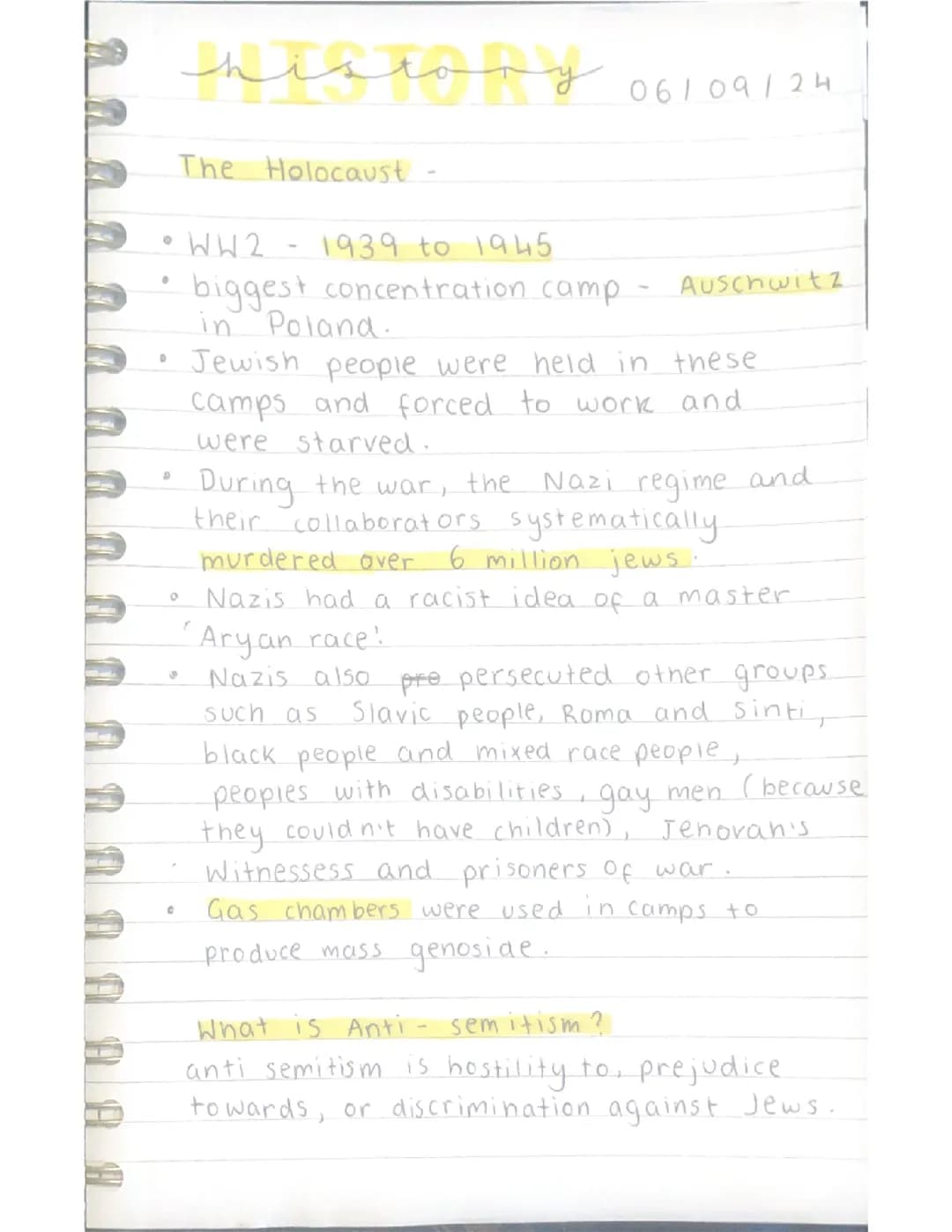 History- KS3- The Holocaust
