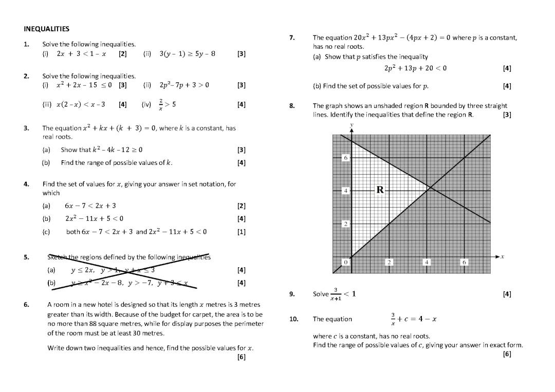 Inequalities Questions