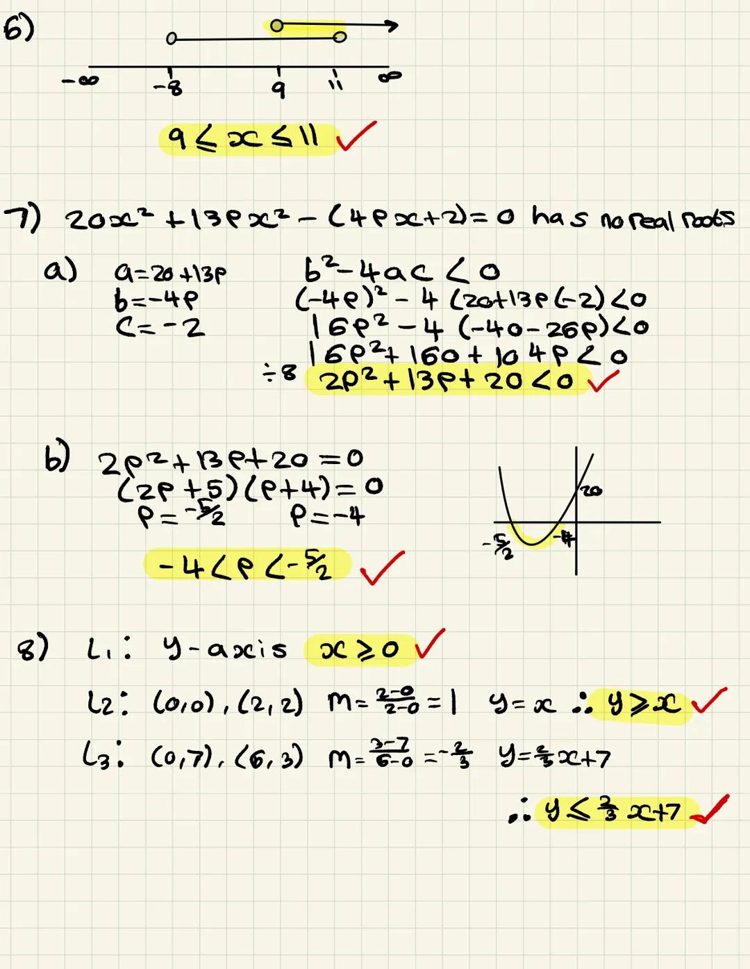 INEQUALITIES
1.
2.
3.
4.
5.
6.
Solve the following inequalities.
(i) 2x + 3 < 1 - x [2]
(ii) 3(y-1) ≥ 5y - 8
Solve the following inequalitie
