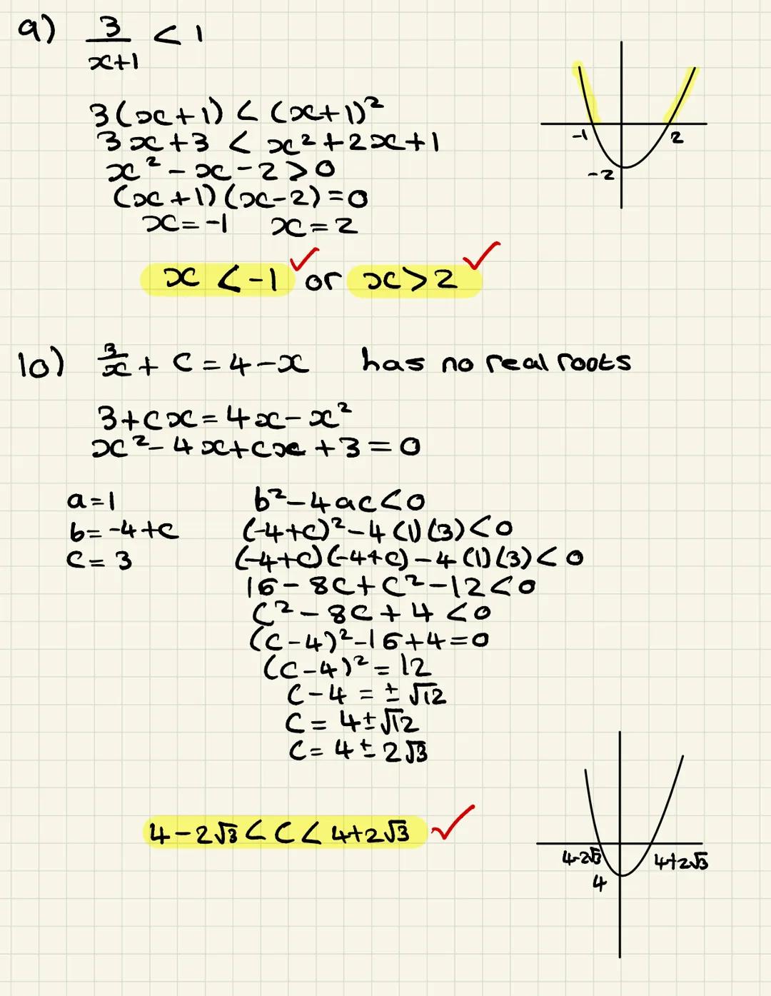 INEQUALITIES
1.
2.
3.
4.
5.
6.
Solve the following inequalities.
(i) 2x + 3 < 1 - x [2]
(ii) 3(y-1) ≥ 5y - 8
Solve the following inequalitie