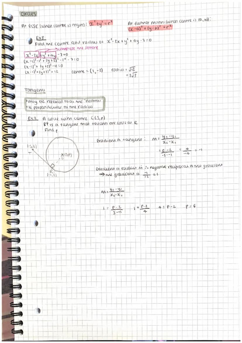 co-ordinate geometry
Gradient
At GCSE: y = mx +C
Ay
AX
EXI
Find grad
OF AB:
A (2,1)
Ex2
(814,7)
P(3.1)
(x, y)
Distance between points
Find d