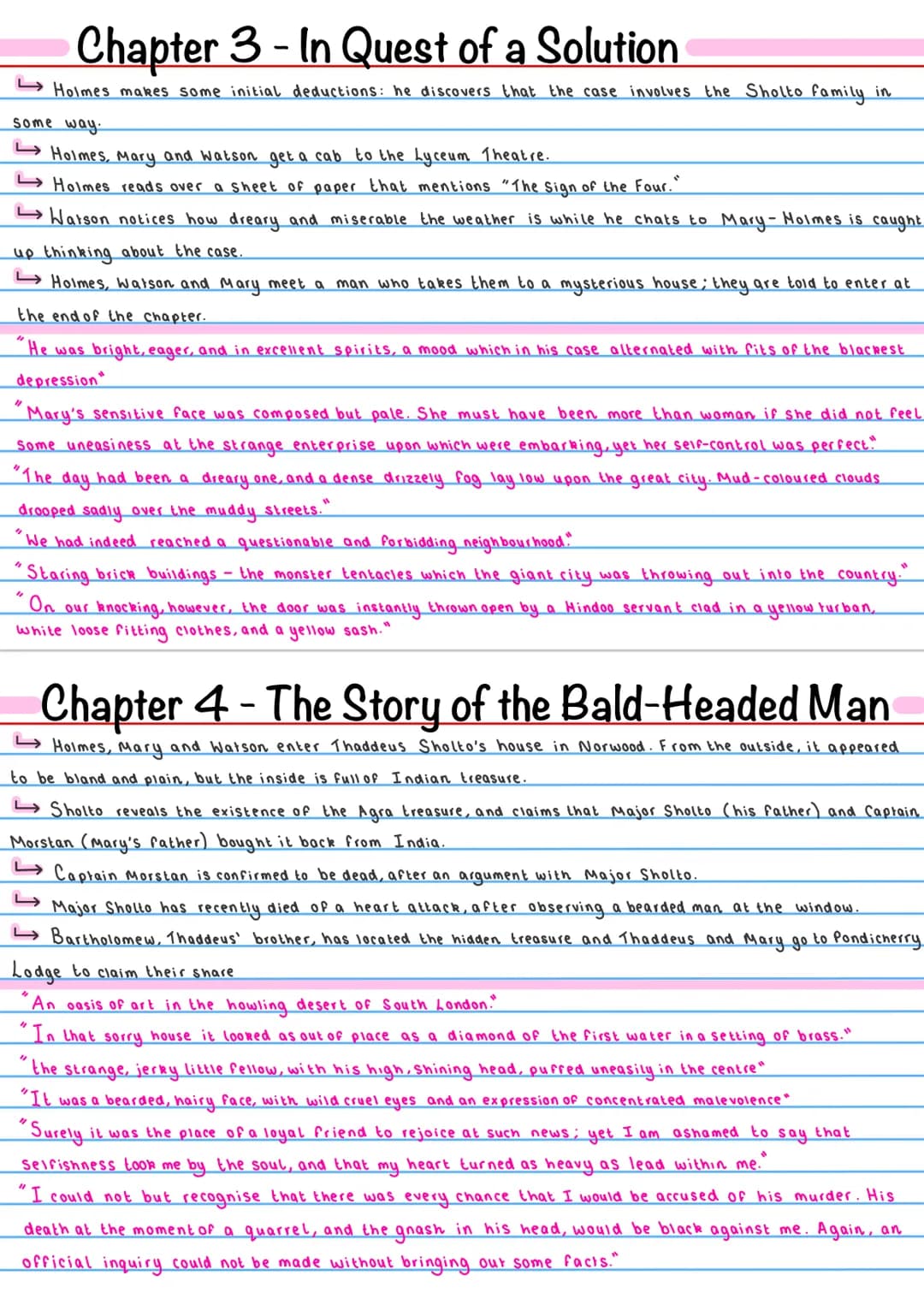 Chapter 1- The Science of Deduction
Sherlock injects himself with a 7% cocaine solution.
Watson believes that Holmes is beginning to throw h