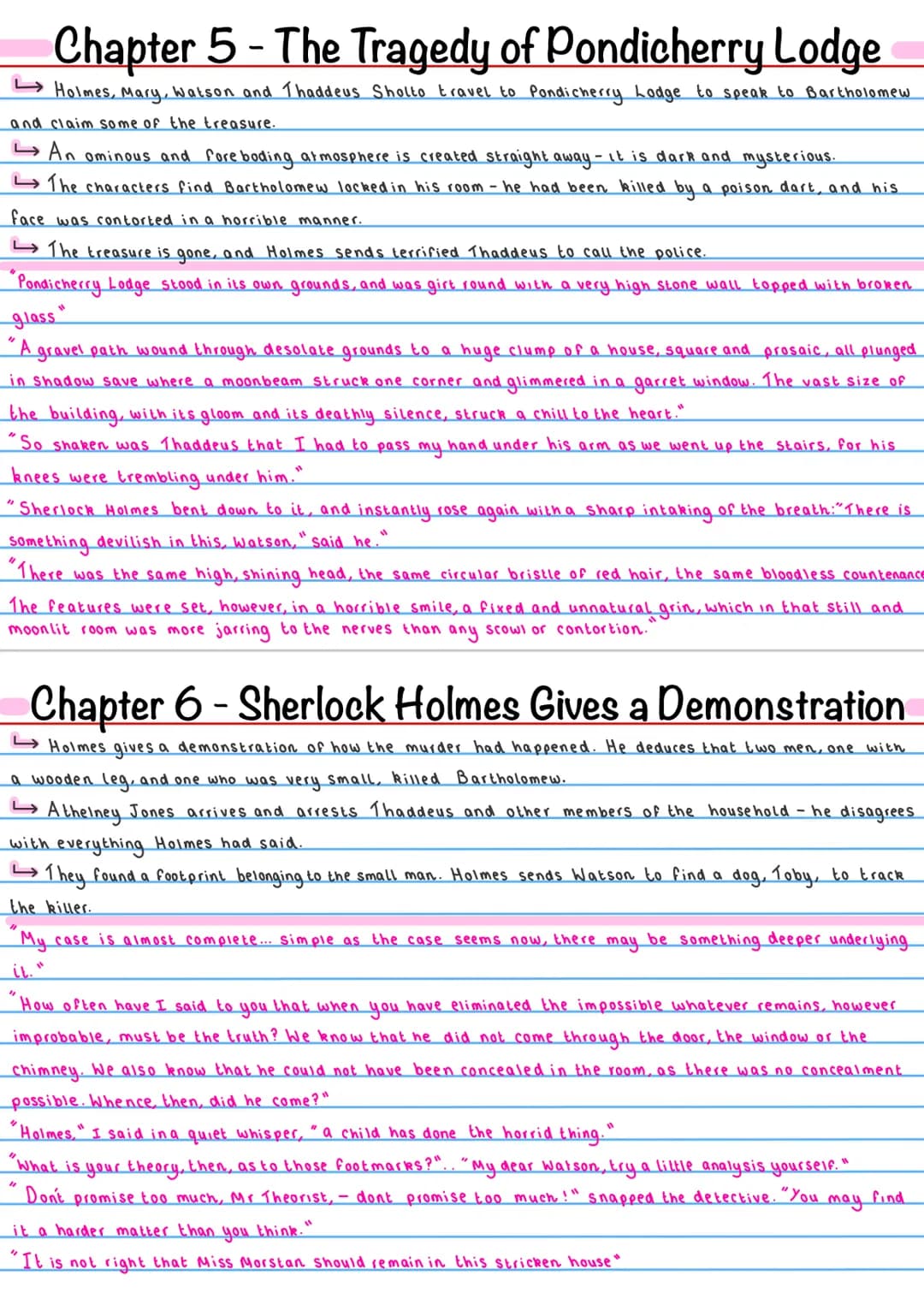 Chapter 1- The Science of Deduction
Sherlock injects himself with a 7% cocaine solution.
Watson believes that Holmes is beginning to throw h