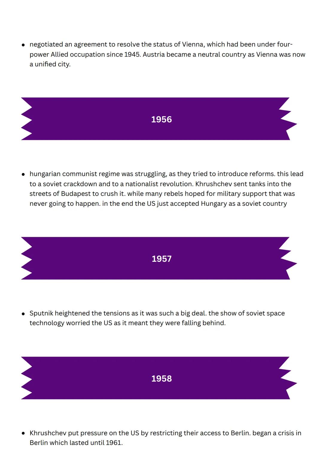* COLD WAR
TIMELINE
August 1945
● possibility of another conflict breaking out was likely. tensions between the USSR and the
US and UK were 