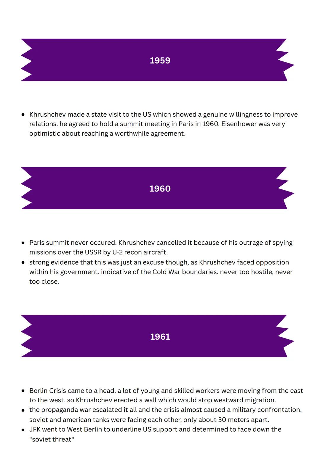 * COLD WAR
TIMELINE
August 1945
● possibility of another conflict breaking out was likely. tensions between the USSR and the
US and UK were 