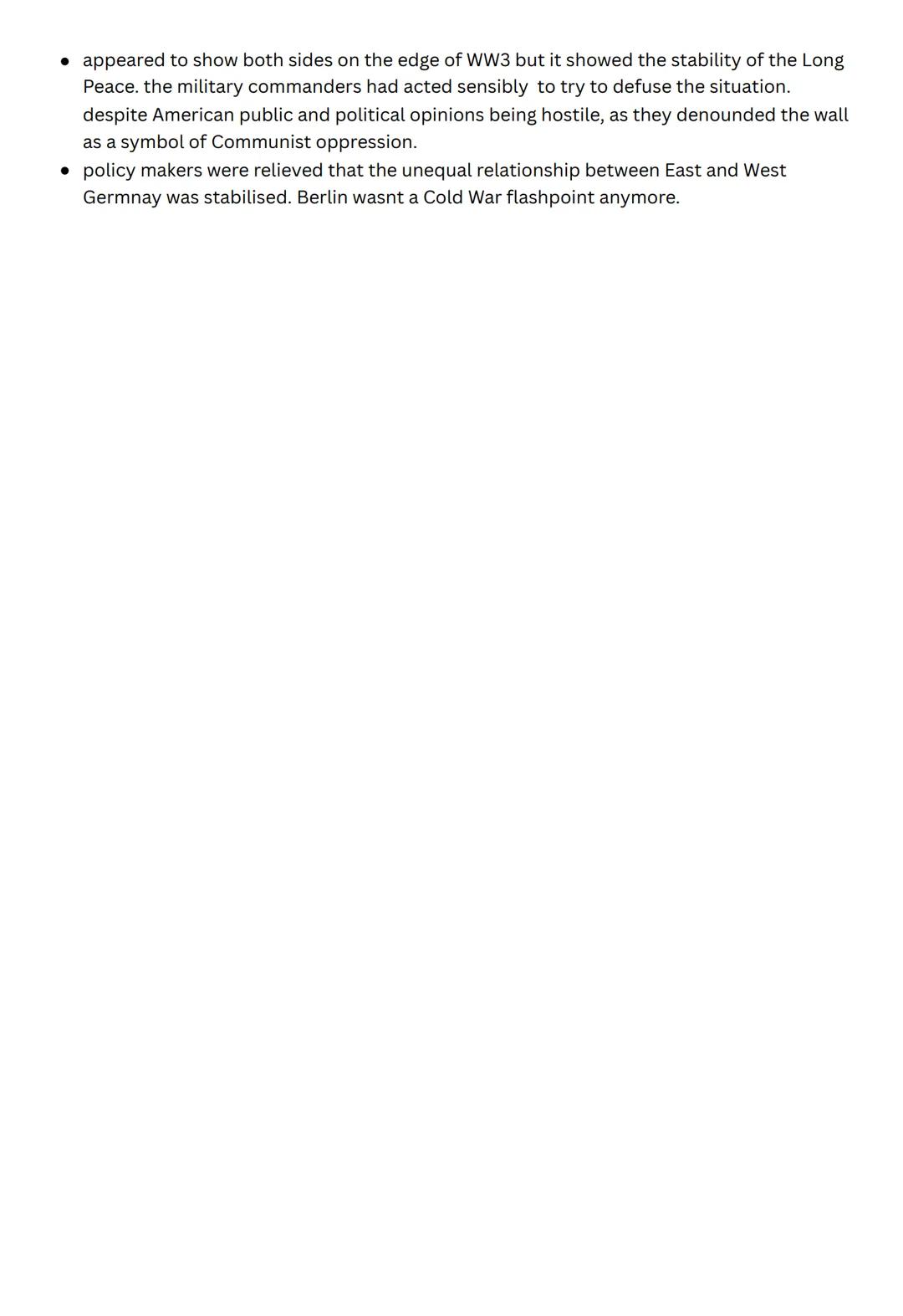 * COLD WAR
TIMELINE
August 1945
● possibility of another conflict breaking out was likely. tensions between the USSR and the
US and UK were 
