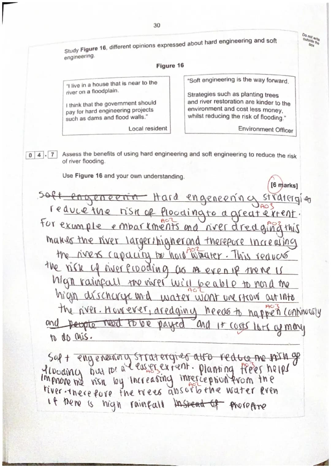 01-7
01 8
8
Outline one way that planning can reduce the impact of tropical storms.
the number
evacuation plans can reduce
of deaths. This i