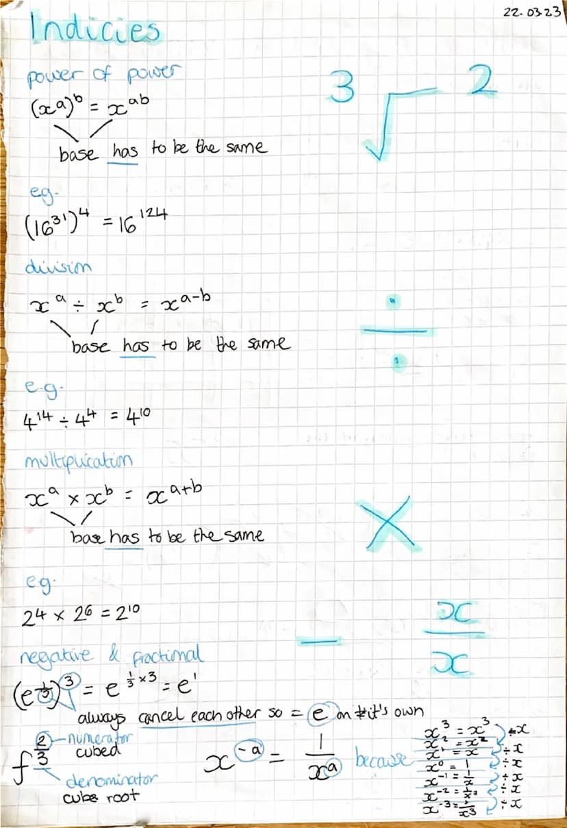 25.03.23
Solving exponetial equations
This is where the equation you are trying to solve are in.
the powers of numbers
the big number base, 