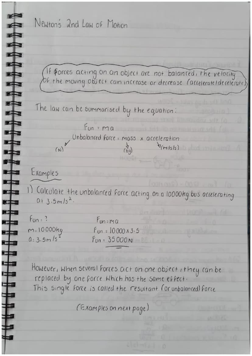 Newton's Ist Law of Motion
When the forces on an object are balanced, the object will remain,
at rest or travel at a constant velocity (spee