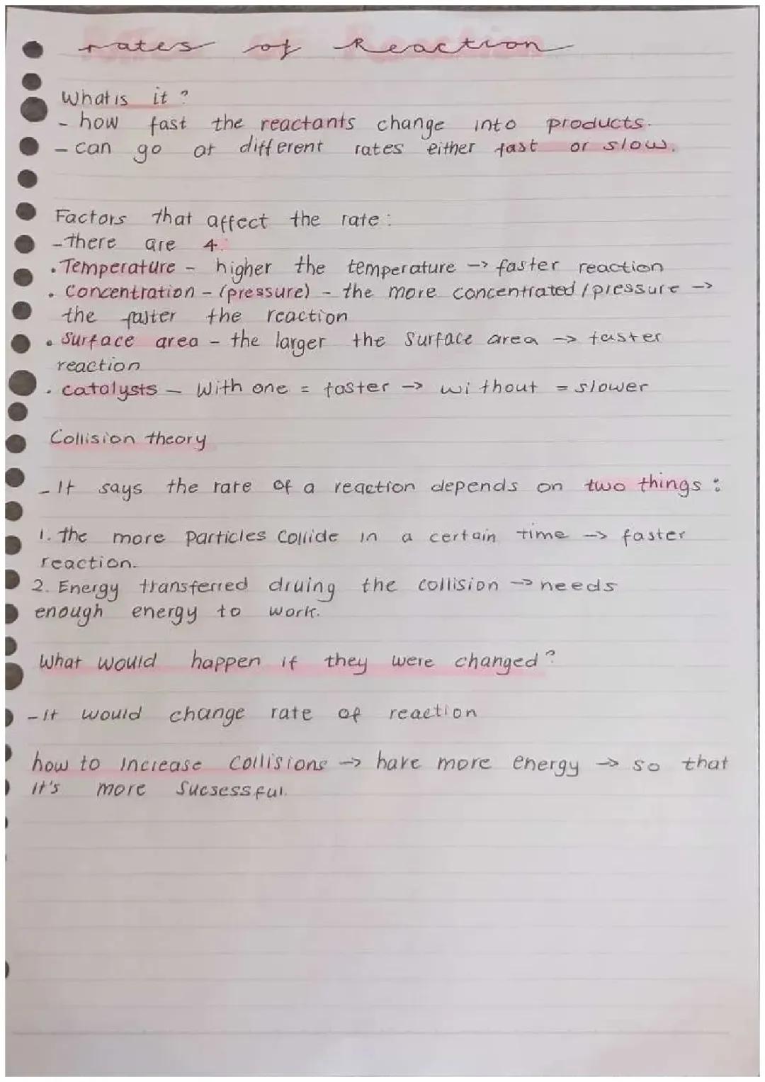 Rates of reactions & speeding up frequency of collisions