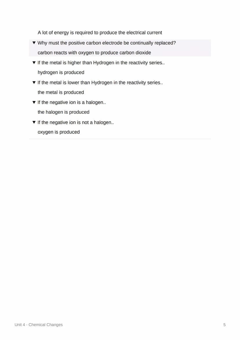 Unit 4 - Chemical Changes
4.4.1 Reactivity of Metal
▾ What is the equation for a metals reaction with oxygen?
metal + oxygen metal oxide
▼ O