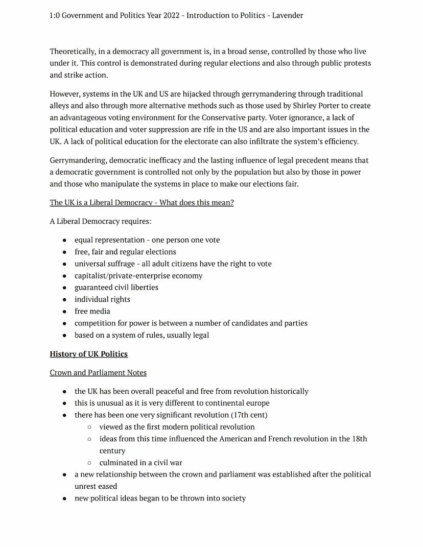 1:0 Government and Politics Year 2022 Introduction to Politics - Lavender
summer tasks
government + politics
Notes
Introduction to Politics
