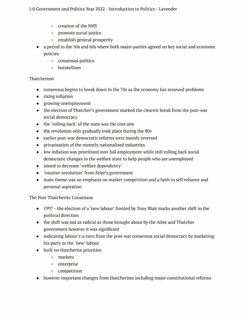 1:0 Government and Politics Year 2022 Introduction to Politics - Lavender
summer tasks
government + politics
Notes
Introduction to Politics
