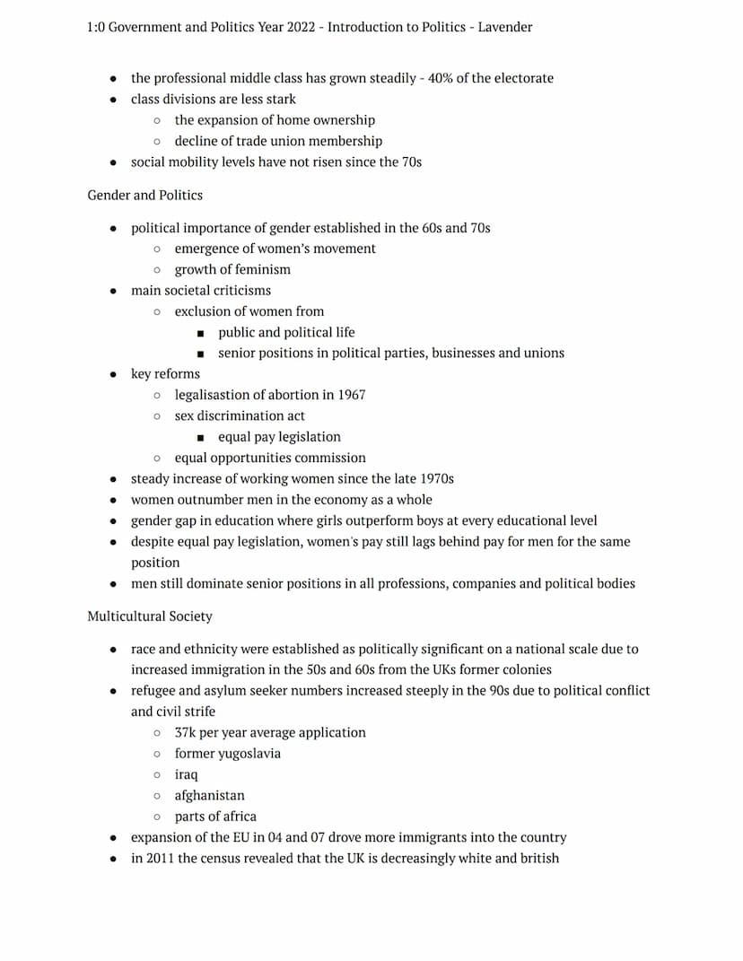 1:0 Government and Politics Year 2022 Introduction to Politics - Lavender
summer tasks
government + politics
Notes
Introduction to Politics
