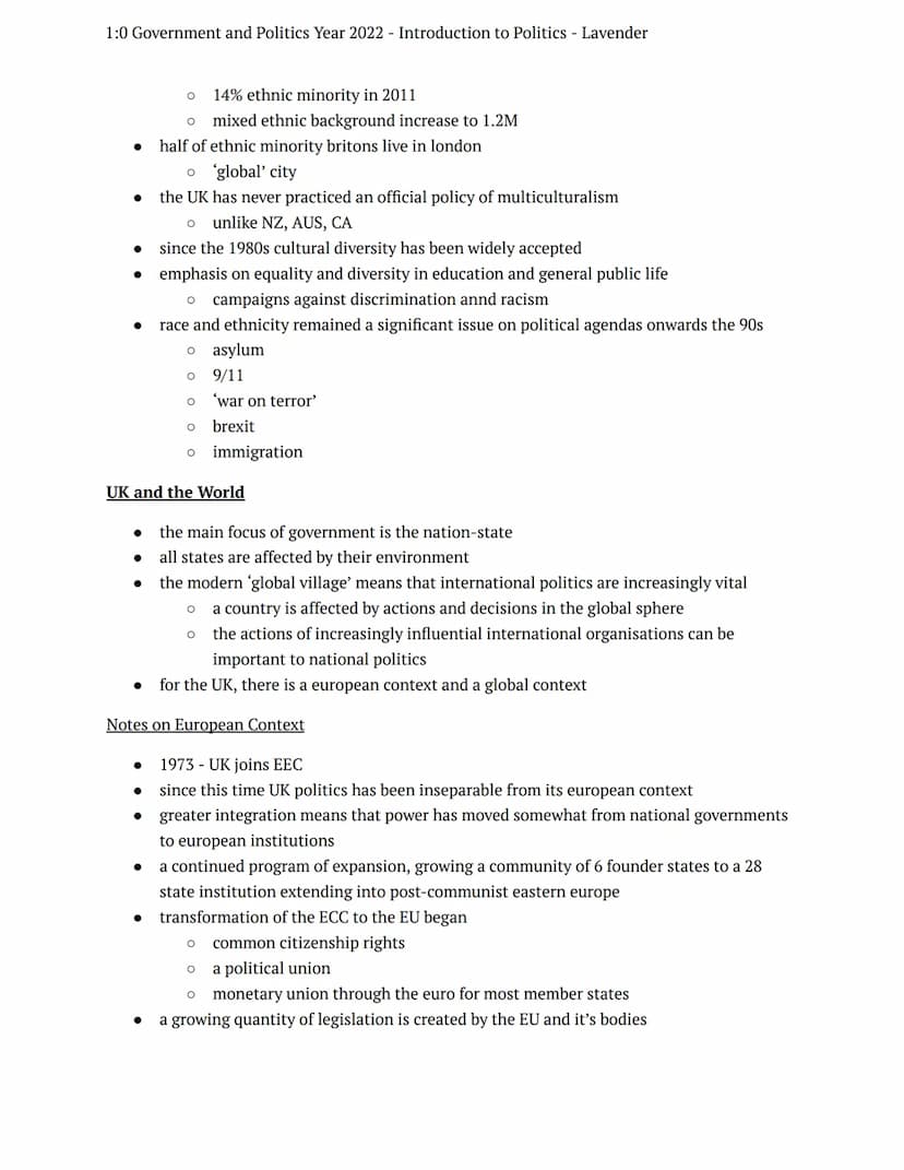 1:0 Government and Politics Year 2022 Introduction to Politics - Lavender
summer tasks
government + politics
Notes
Introduction to Politics
