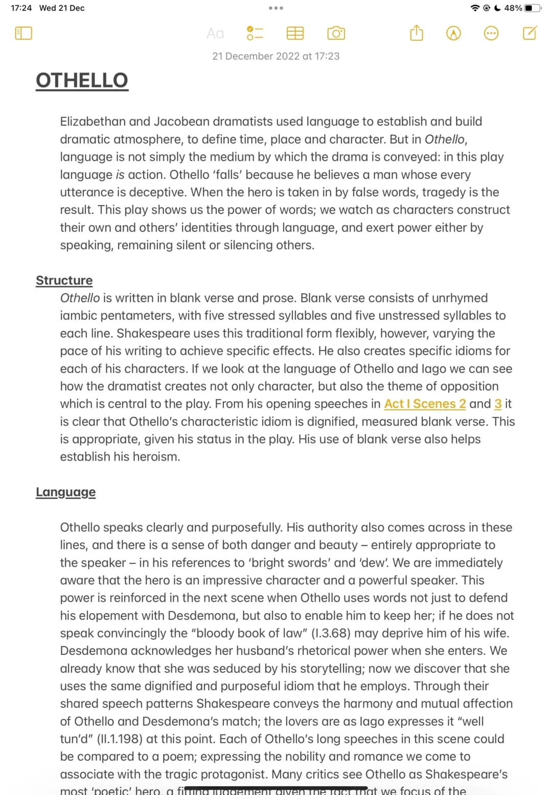AQA Othello: Structure, Language, and Form – Easy Analysis for KS3 & A Level