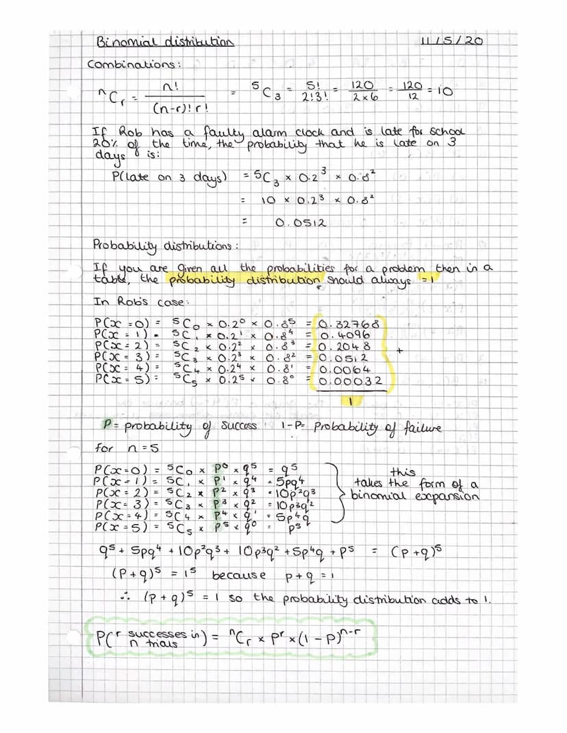 Binomial distribution
If you had a fair die and a coin and wanted to calculate.
the probability that you would get exactly two x 5s
at least
