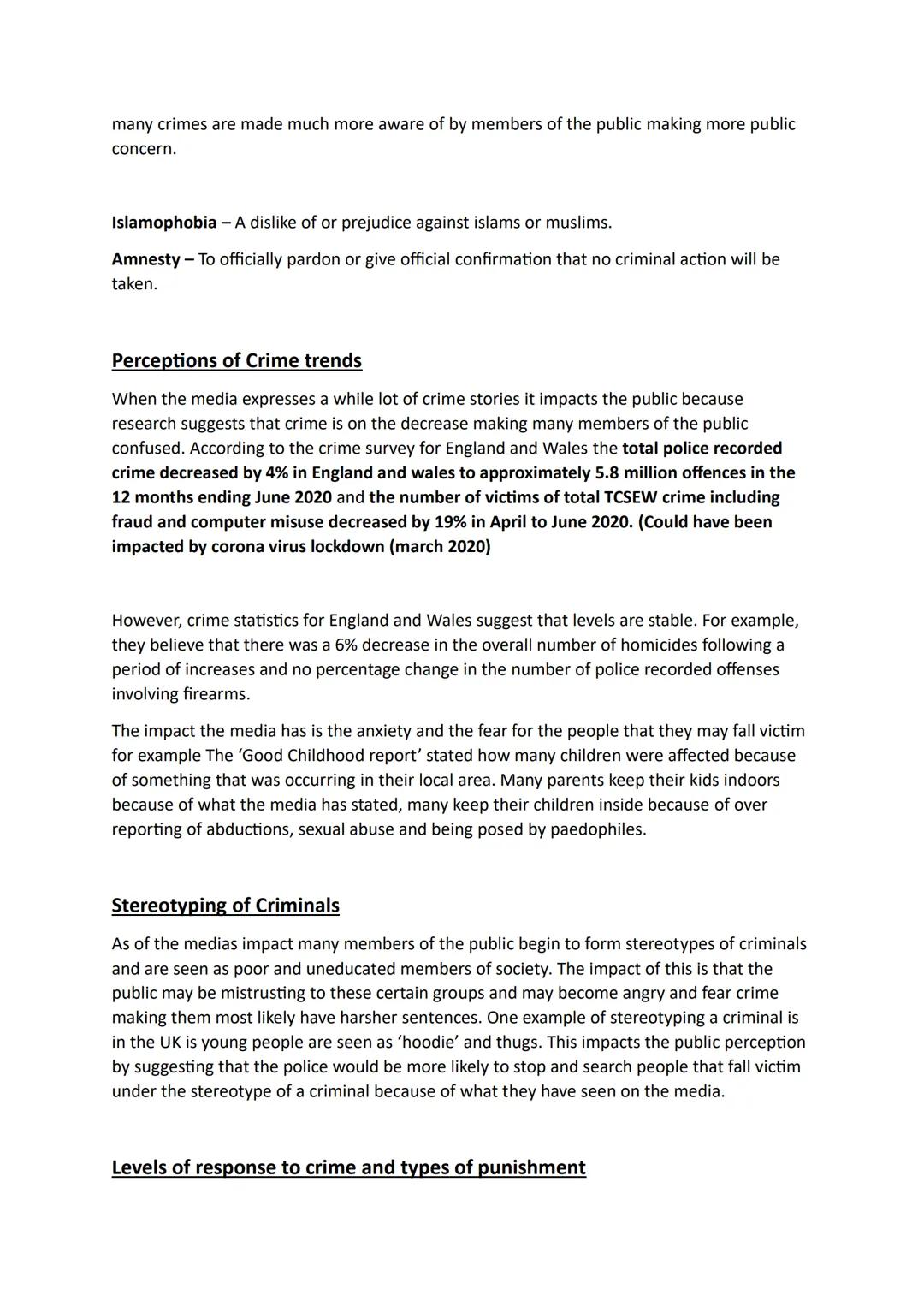 Unit 1.5 - Explain the impact of media representations on the public
perception of crime.
MUST HAVE STATISTICAL EVIDENCE FOR IMPACT
Moral Pa