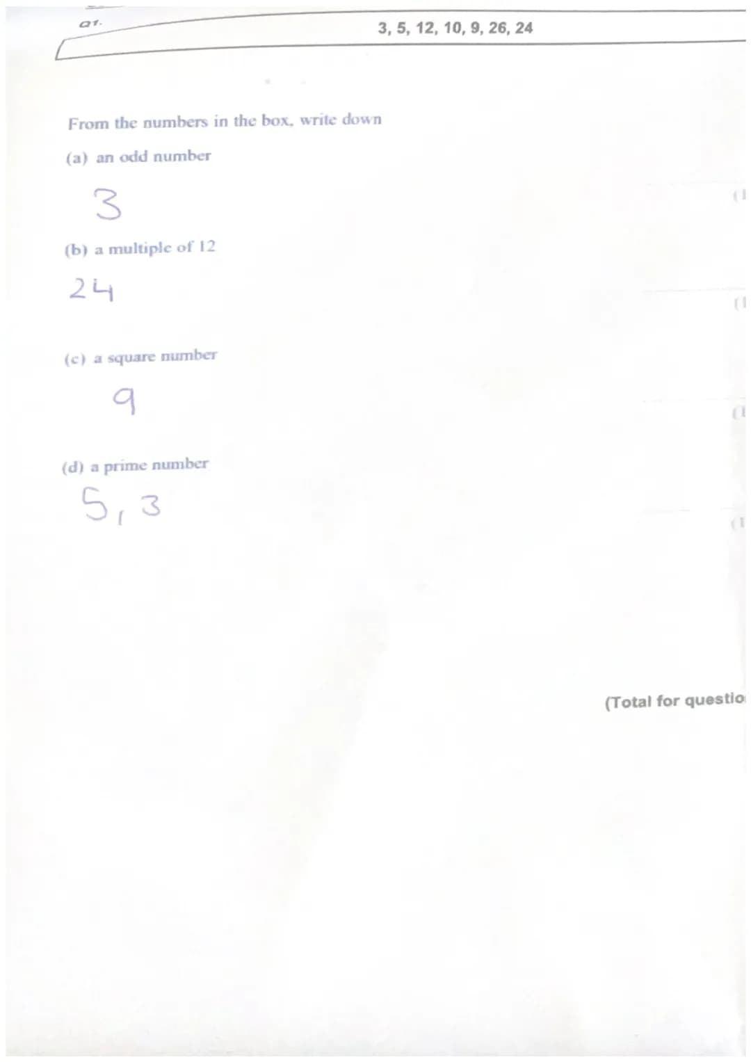 9.2
Total for question = 2 marks)
Q8.
Q9.
16km
X
x
2=a²+b²
x² = 16²+7²
POR is a right-angled triangle.
7km
x² =256+49
x² 305
Give your answe