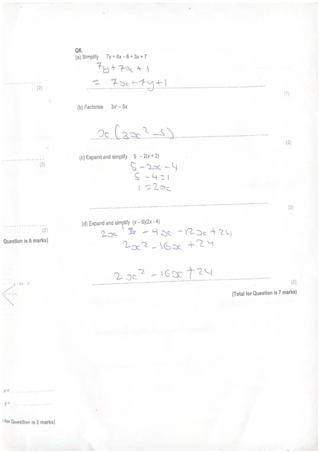 9.2
Total for question = 2 marks)
Q8.
Q9.
16km
X
x
2=a²+b²
x² = 16²+7²
POR is a right-angled triangle.
7km
x² =256+49
x² 305
Give your answe