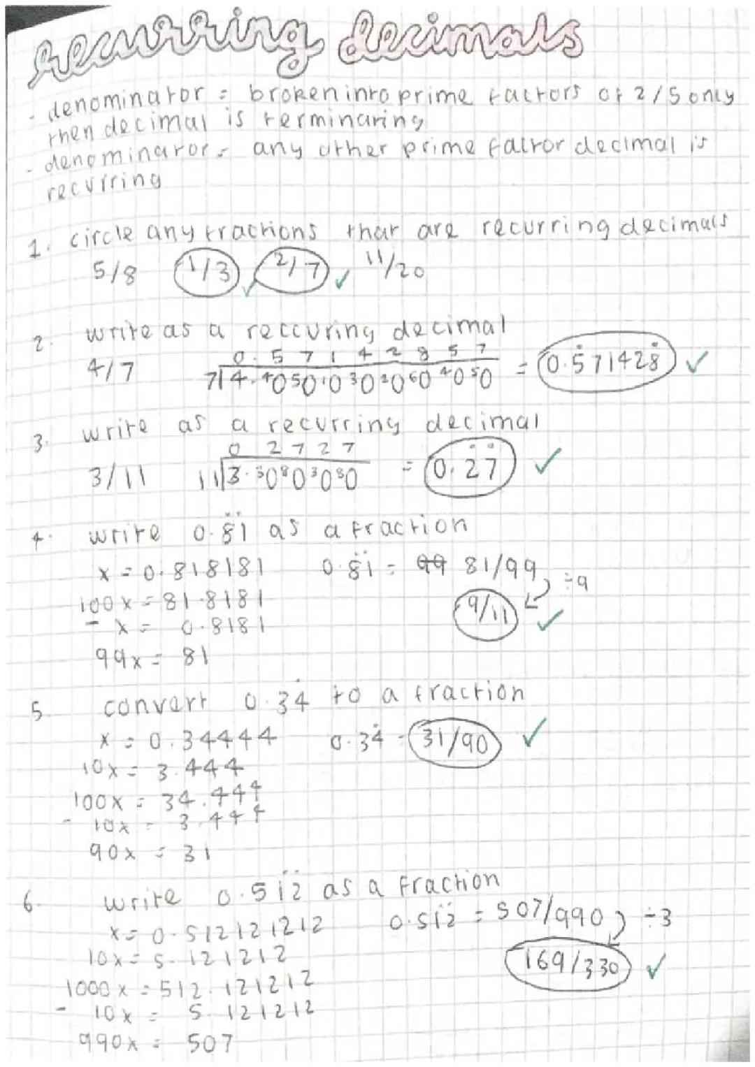 Fun Questions on Recurring Decimals to Fractions