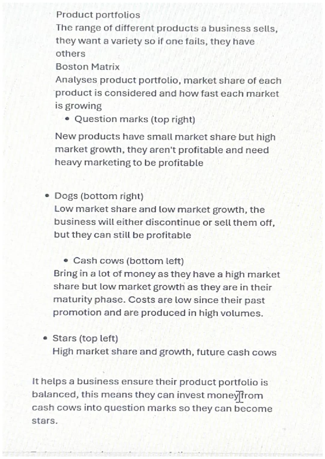 Product - identify customers' needs or wants
Price - good value
Promotion-potential customers must be aware
Place - convenience, channels of