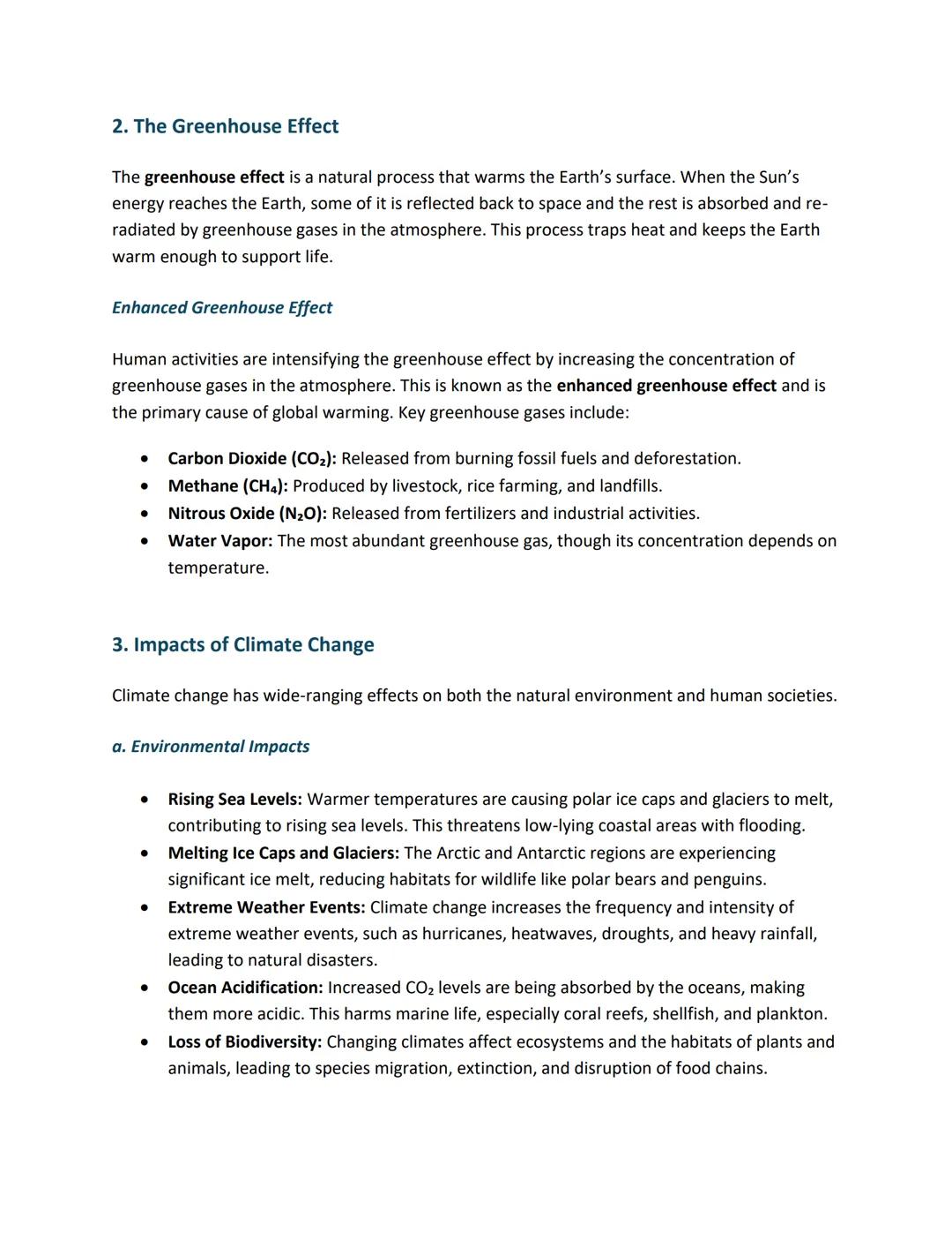 Climate Change - GCSE Geography
Climate change refers to significant and lasting changes in the Earth's weather patterns over a
long period.