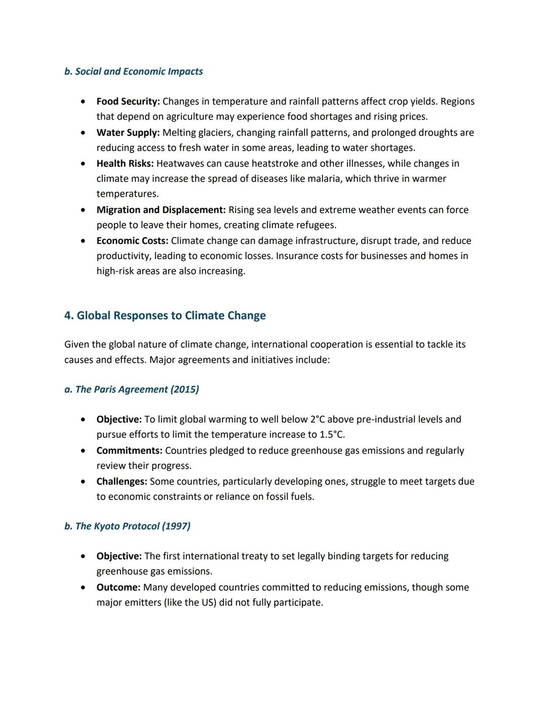 Climate Change - GCSE Geography
Climate change refers to significant and lasting changes in the Earth's weather patterns over a
long period.