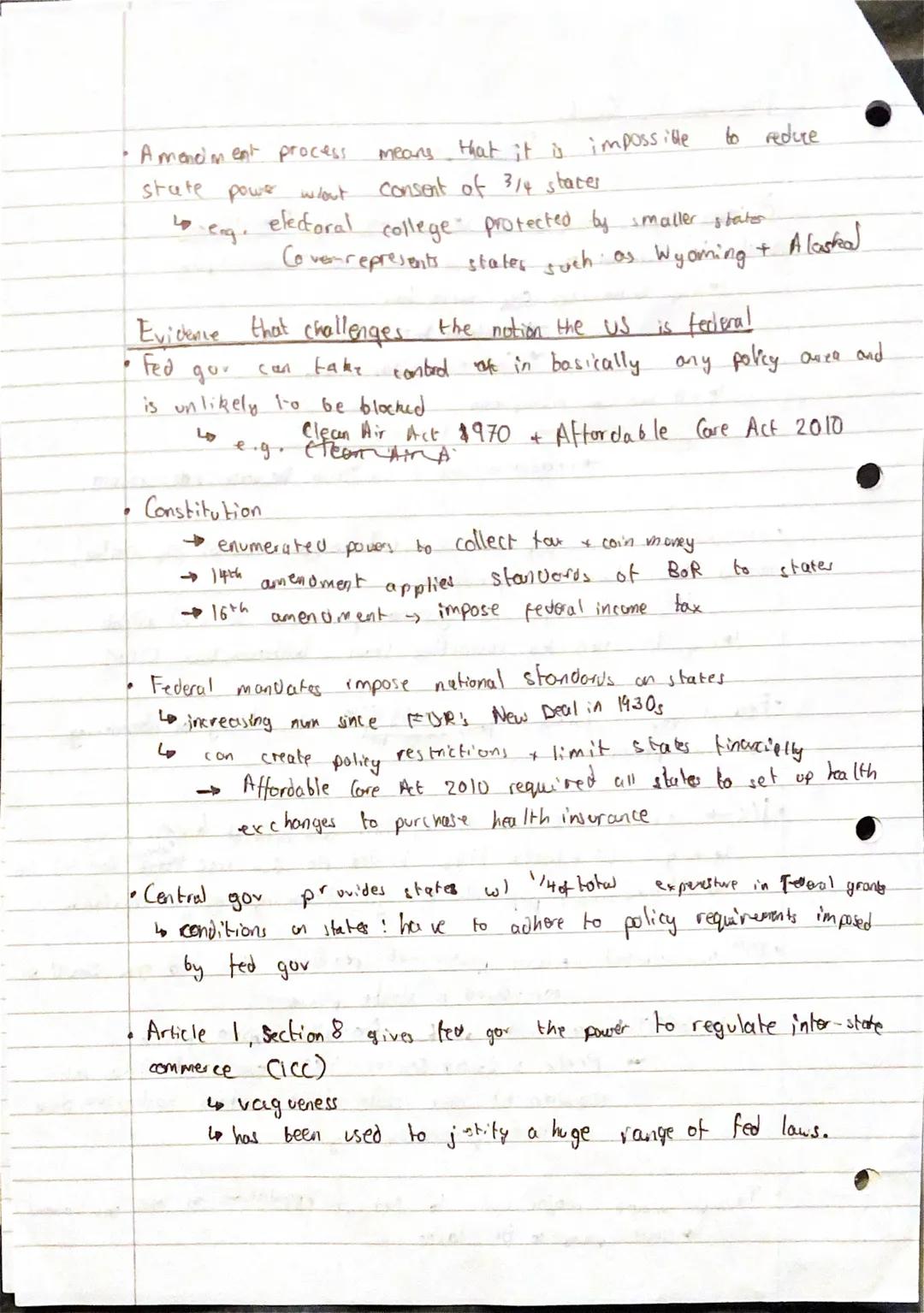 Thursday 13th Octoter
Federalism
Evidence that suggests the us remains truly federal today.
low & order economic polity
States have
con tral