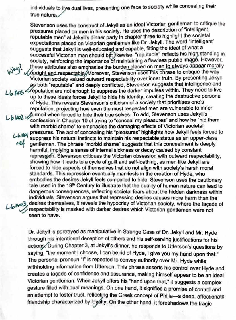 QHow does Stevenson present Jekyll in the novel Jekyll and Hyde? - include the
extract from Cht 3
of novella
A
In the novela Dr Jekyll and M