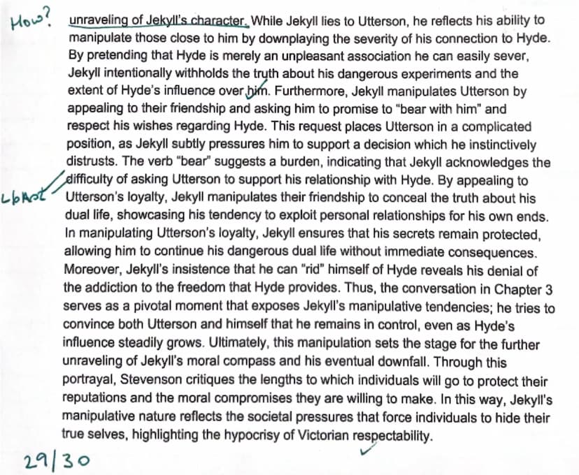 QHow does Stevenson present Jekyll in the novel Jekyll and Hyde? - include the
extract from Cht 3
of novella
A
In the novela Dr Jekyll and M