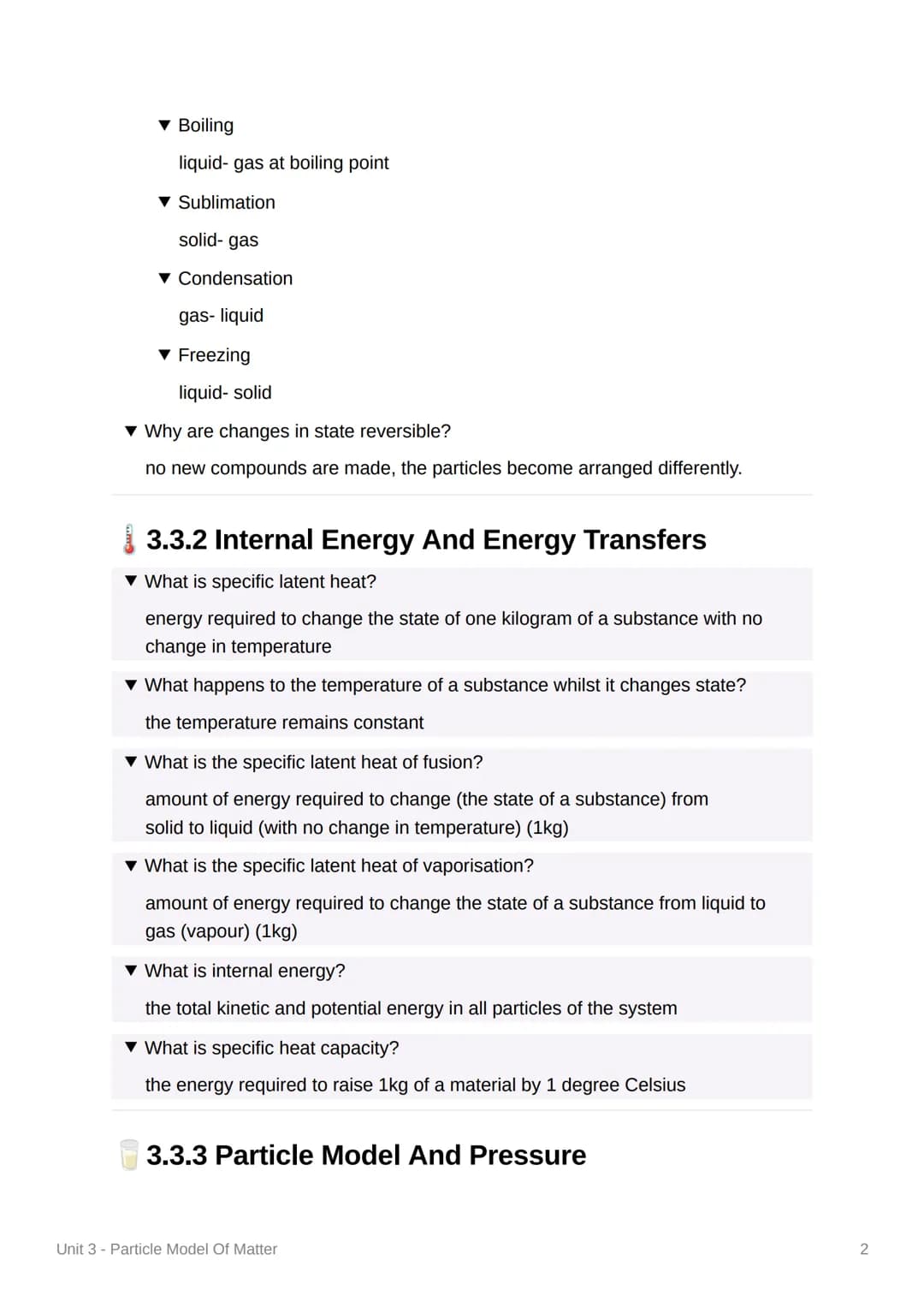Unit 3 - Particle Model Of Matter
3.3.1 Changes of State and the Particle Model
▼ What are the properties of a solid?
particles are in a reg