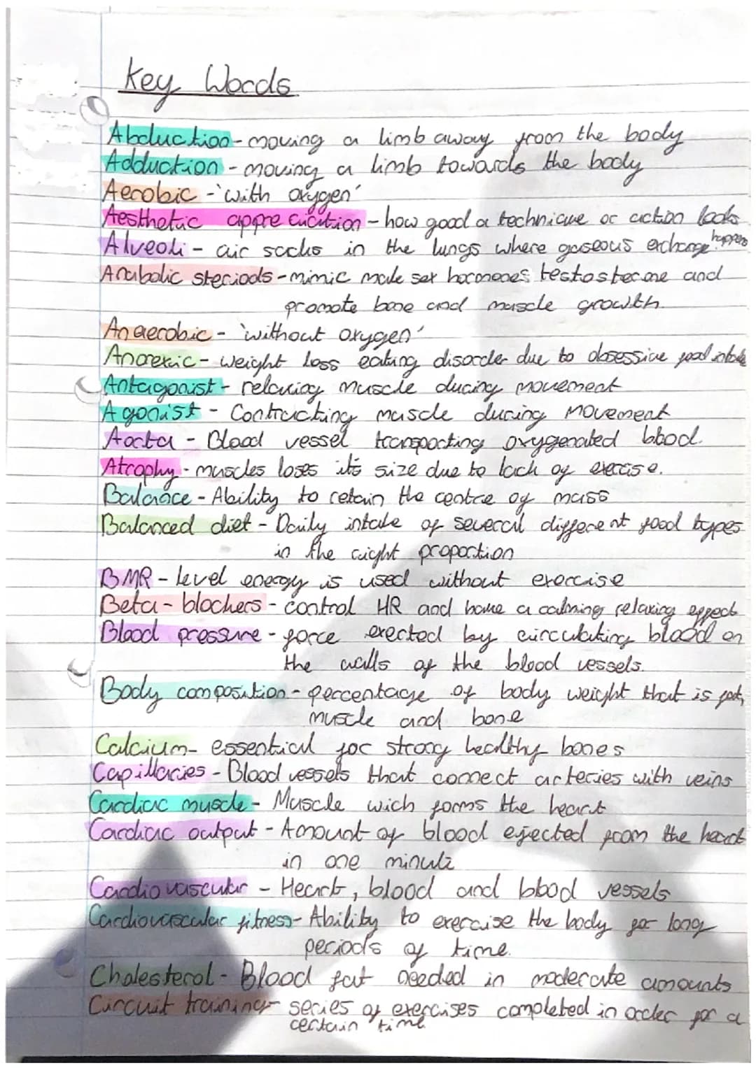 GCSE PE Key Terms & Definitions PDF | AQA, OCR, Quizlet & More