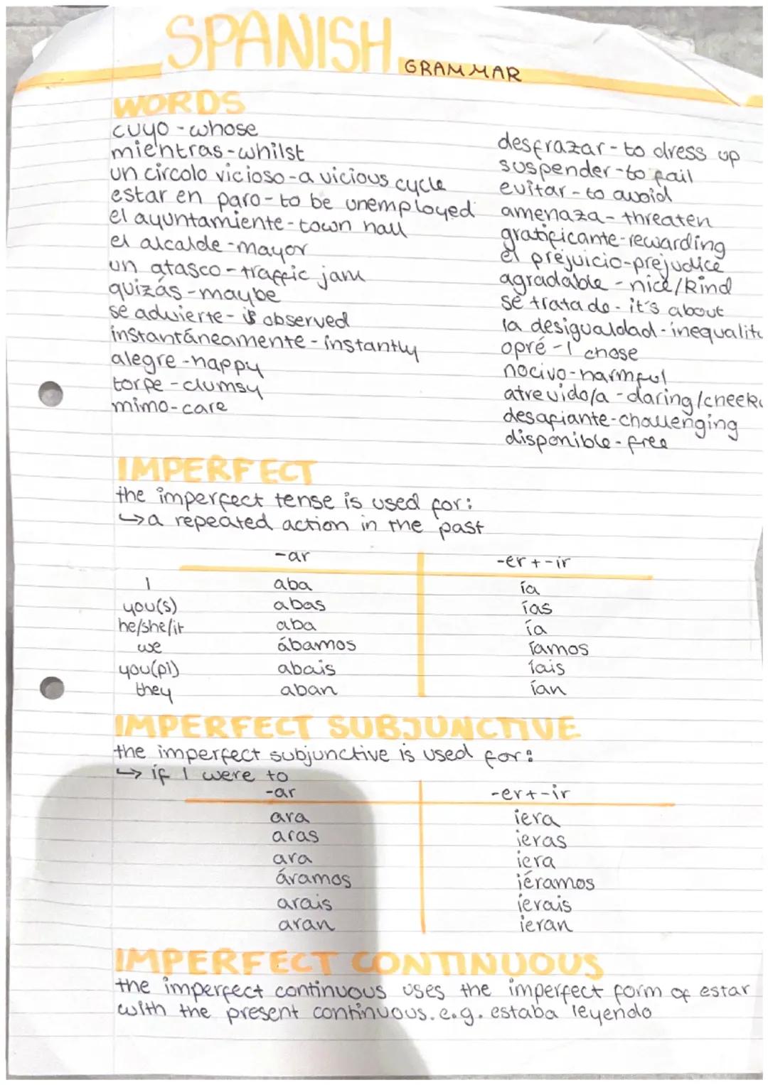 SPANISH
GRAMMAR
WORDS
Cuyo-whose
mientras whilst
un circolo vicioso-a vicious.
cycle
estar en paro- to be unemployed
el ayuntamiente-town ha