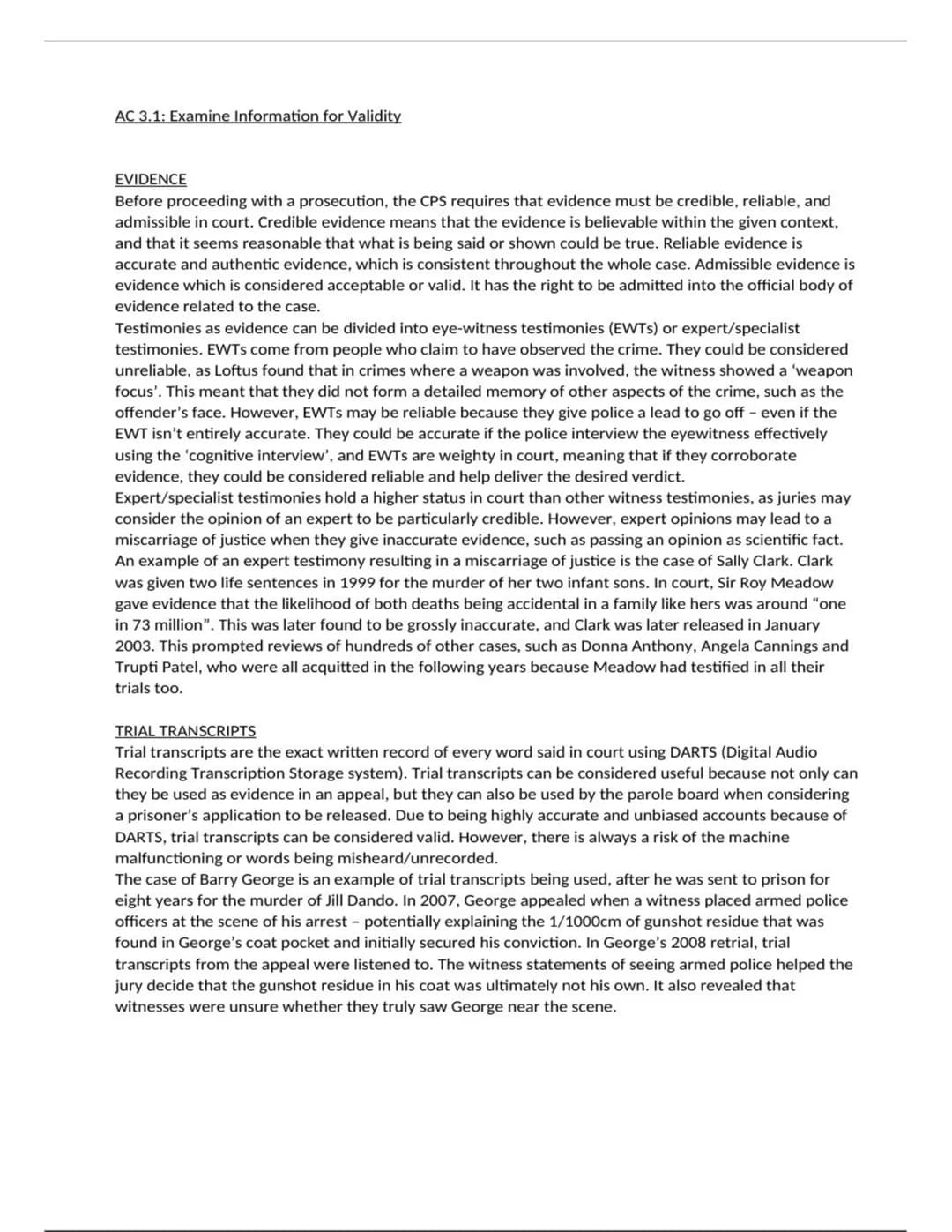 AC 1.1: Explain the Effectiveness of the Roles of Personnel Involved in Criminal Investigations
Several personnel are involved in criminal i