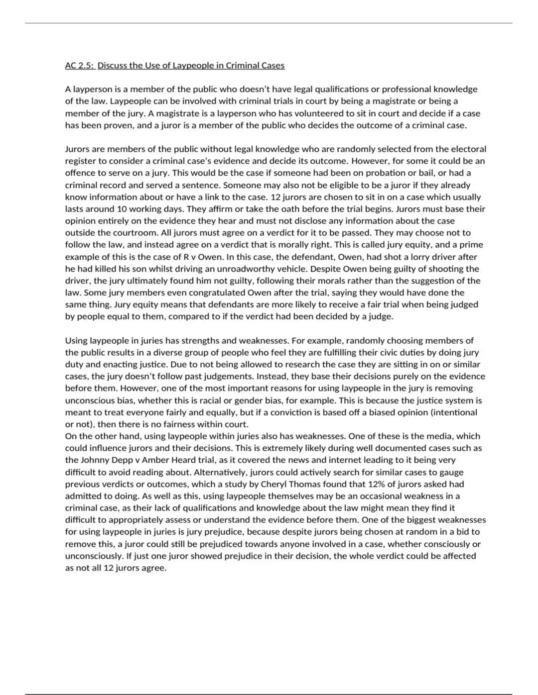 AC 1.1: Explain the Effectiveness of the Roles of Personnel Involved in Criminal Investigations
Several personnel are involved in criminal i