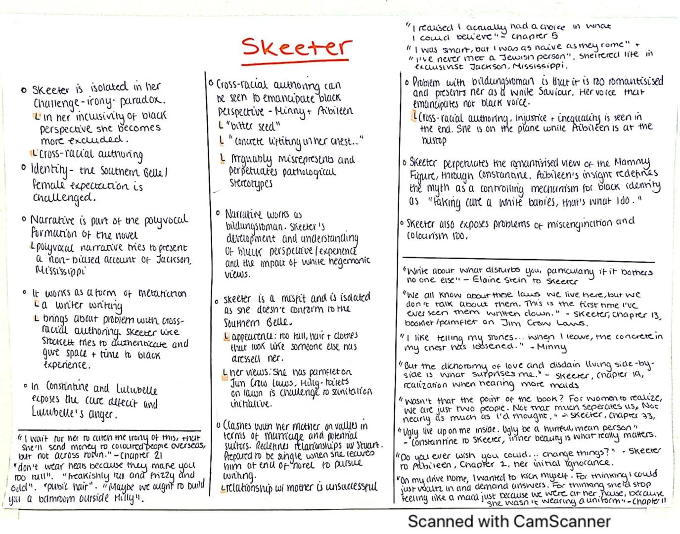 # Skeeter

• Skeeter is isolated in her
Challenge-irony- paradox.
L' in her incisivity of black
perspective she becomes
more excluded.
cross