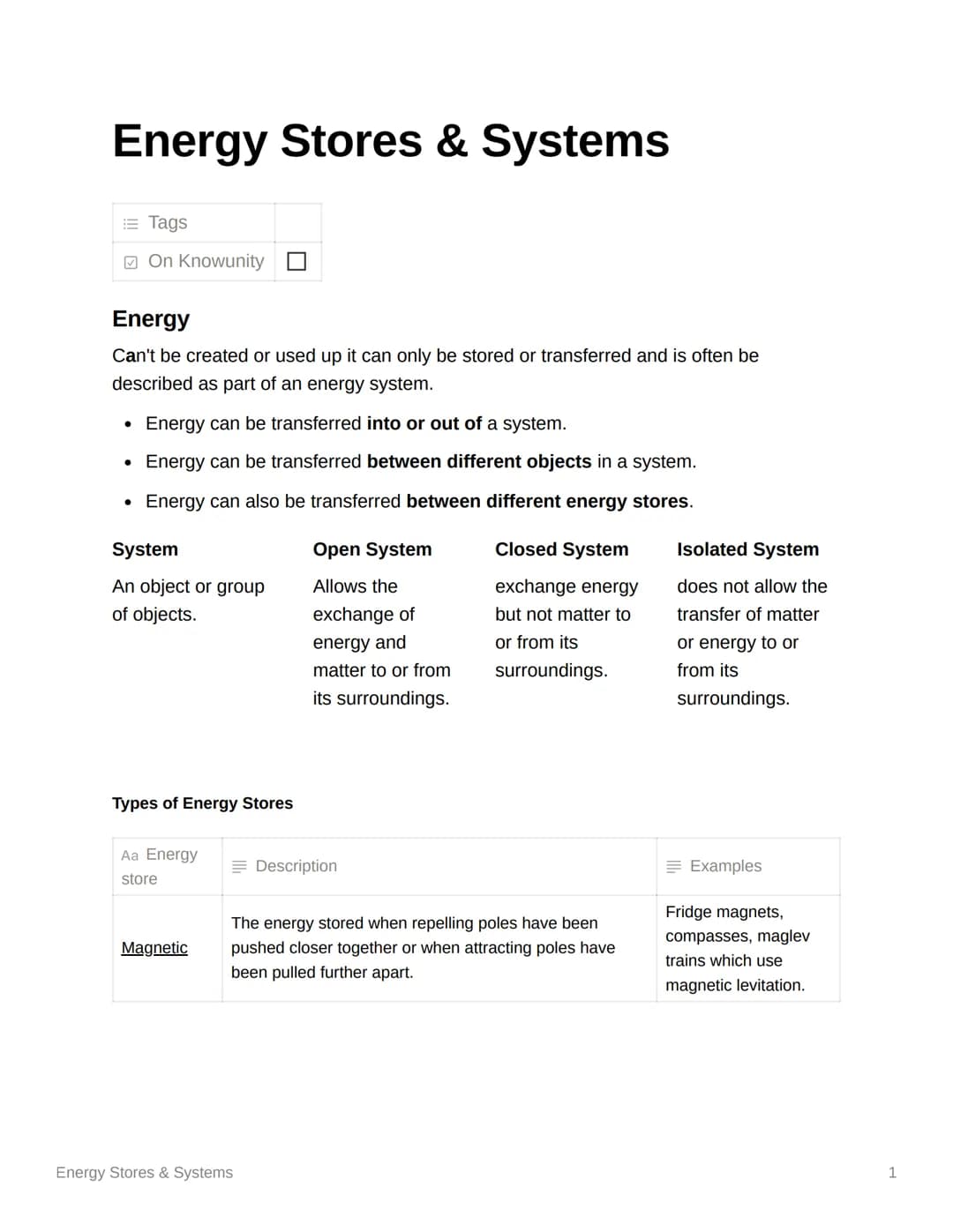 Energy Stores & Systems
Tags
On Knowunity
Energy
Can't be created or used up it can only be stored or transferred and is often be
described 