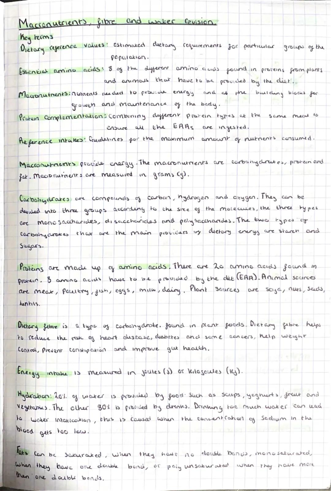 macronutrients and structure of a protein 