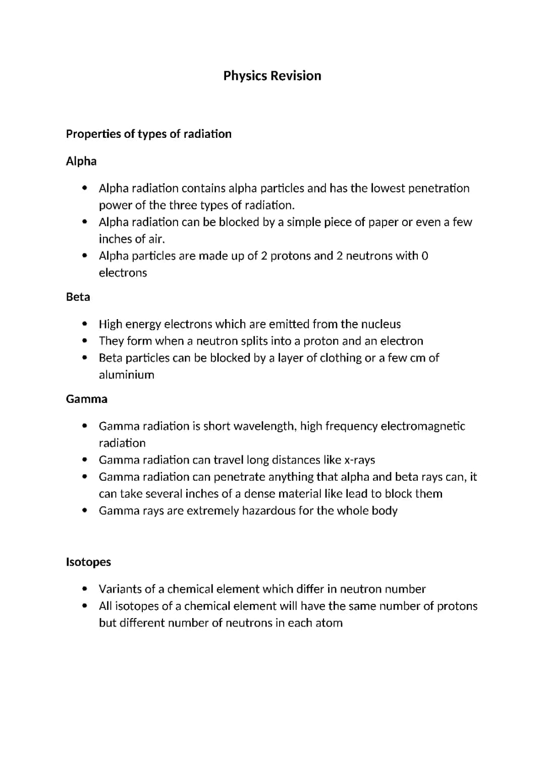 General Physics Revision Notes
