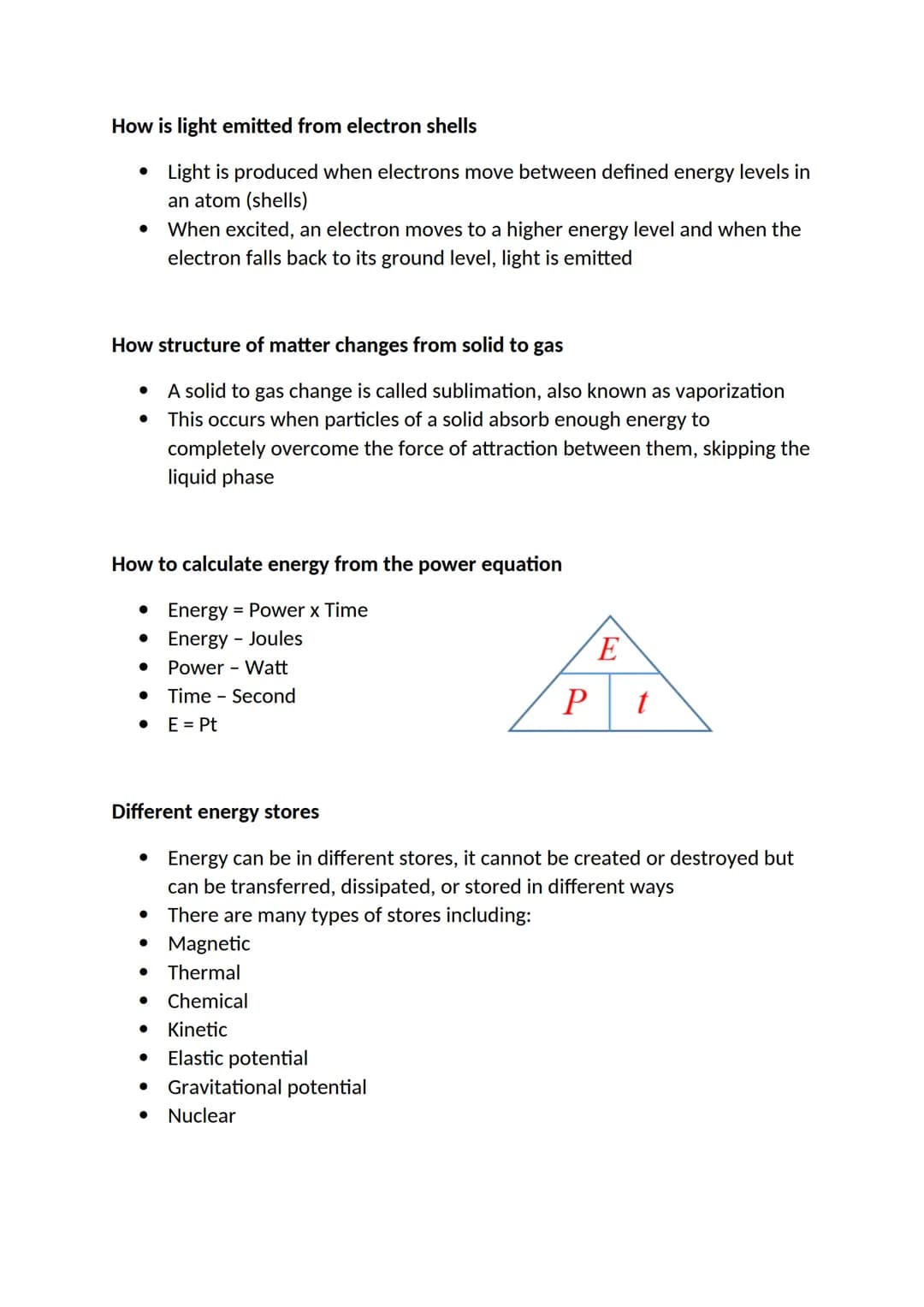Properties of types of radiation
Alpha
●
Beta
●
●
●
Gamma
●
Physics Revision
Alpha radiation contains alpha particles and has the lowest pen