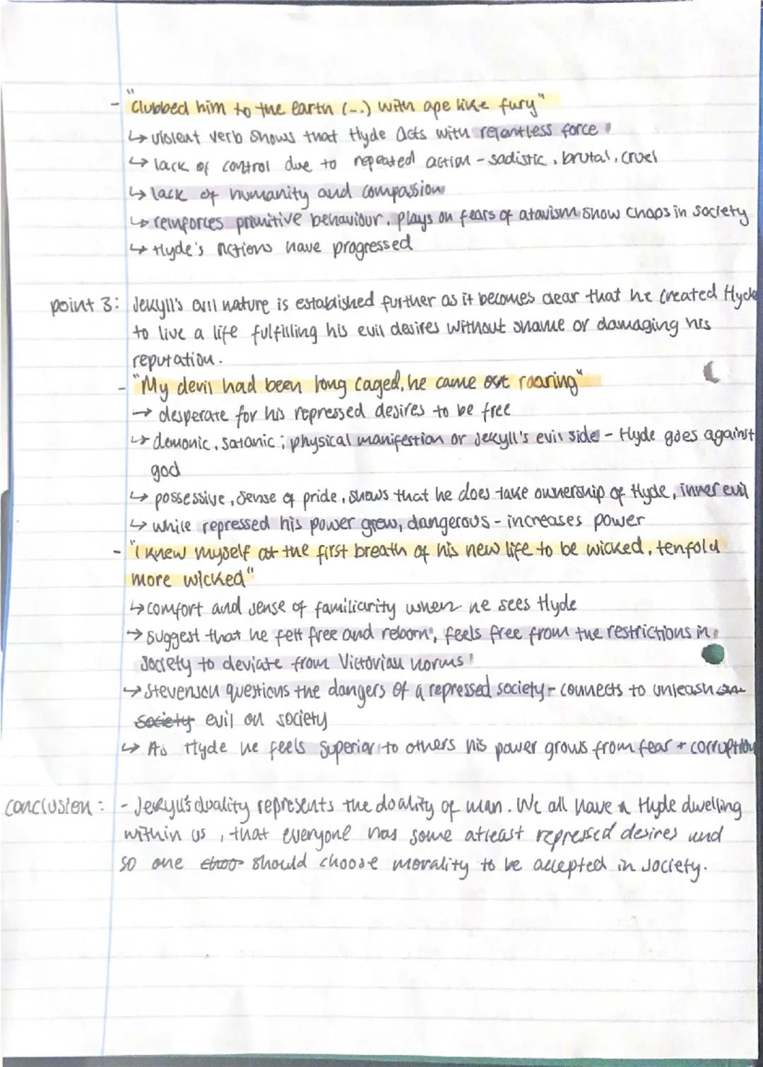 Duality Jekyll and Hyde Essay Plan
Intro: "The Strange Case of Dr Jekyll and Mr Hyde revolves around the relationship
between the respectabl