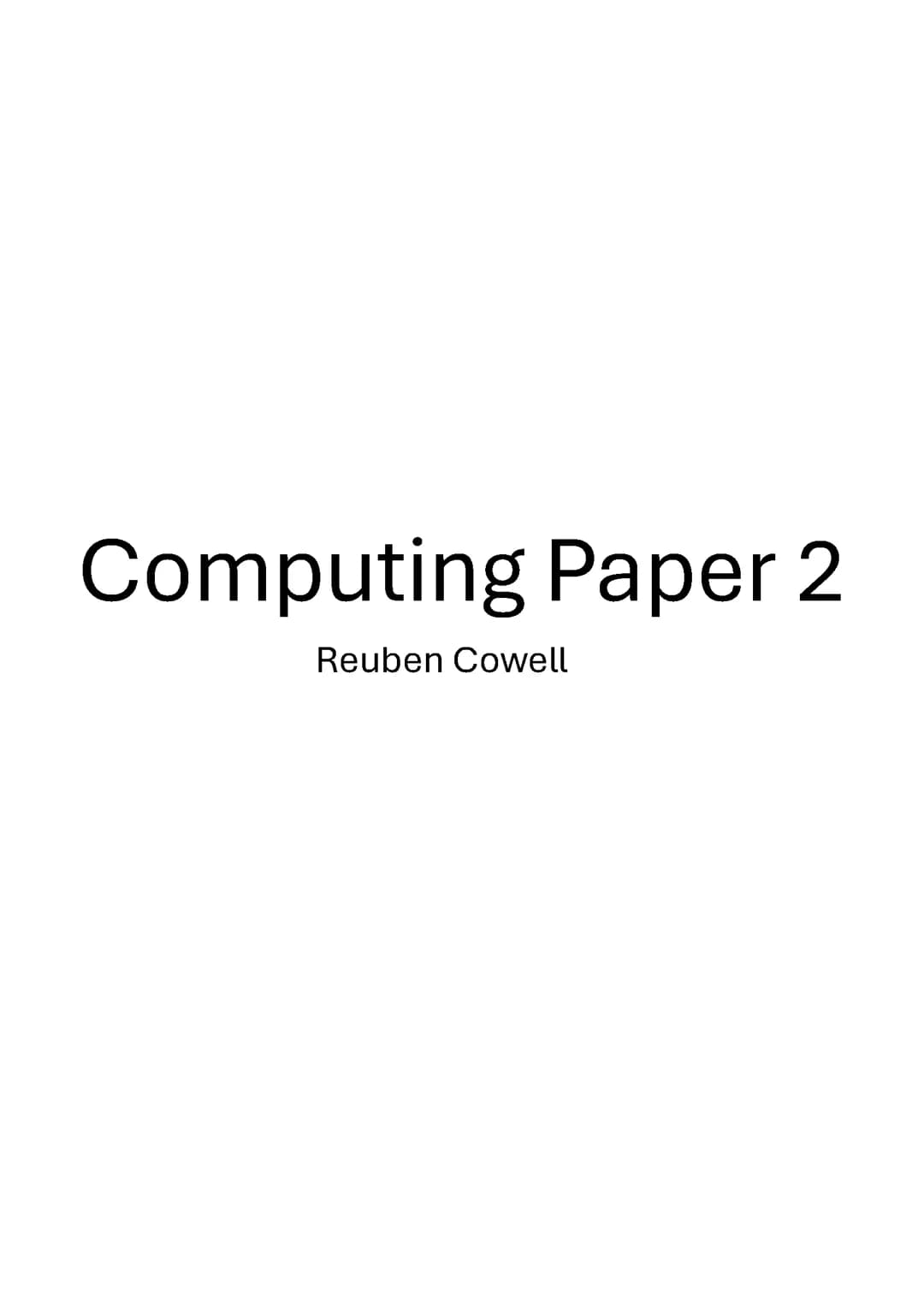 Computing Paper 2 full notes
