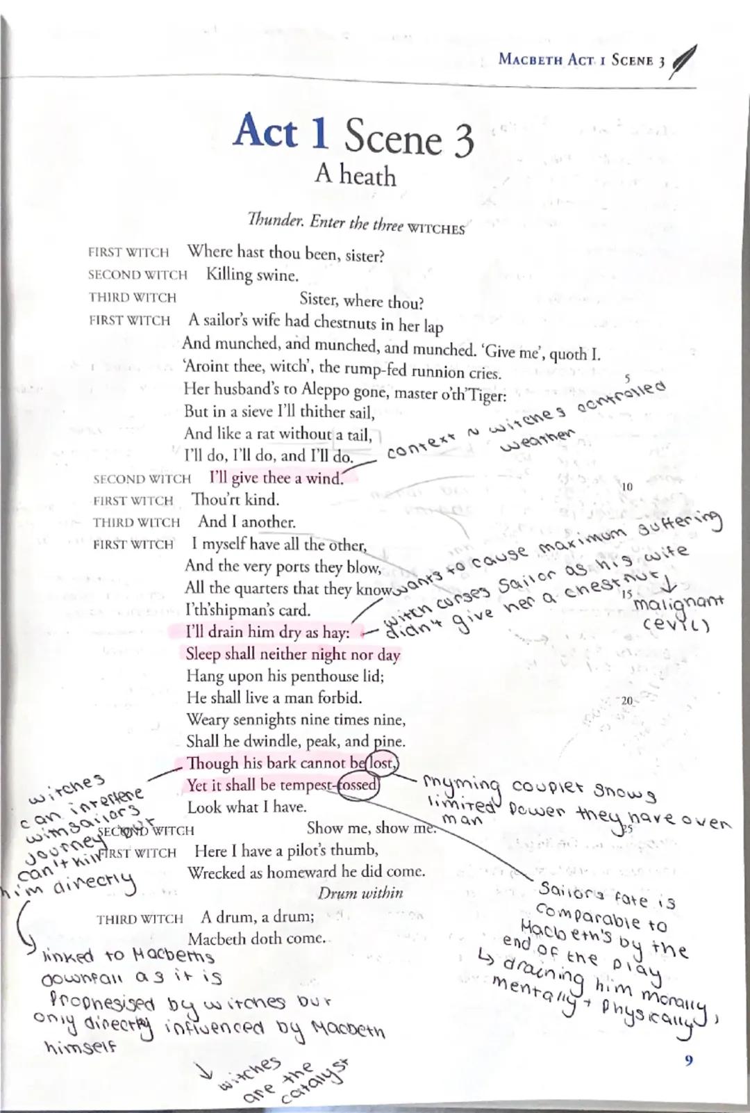 Act 1 Scene 3
A heath
Thunder. Enter the three WITCHES
MACBETH ACT. I SCENE 3
witches
FIRST WITCH
SECOND WITCH Killing swine.
THIRD WITCH
Wh