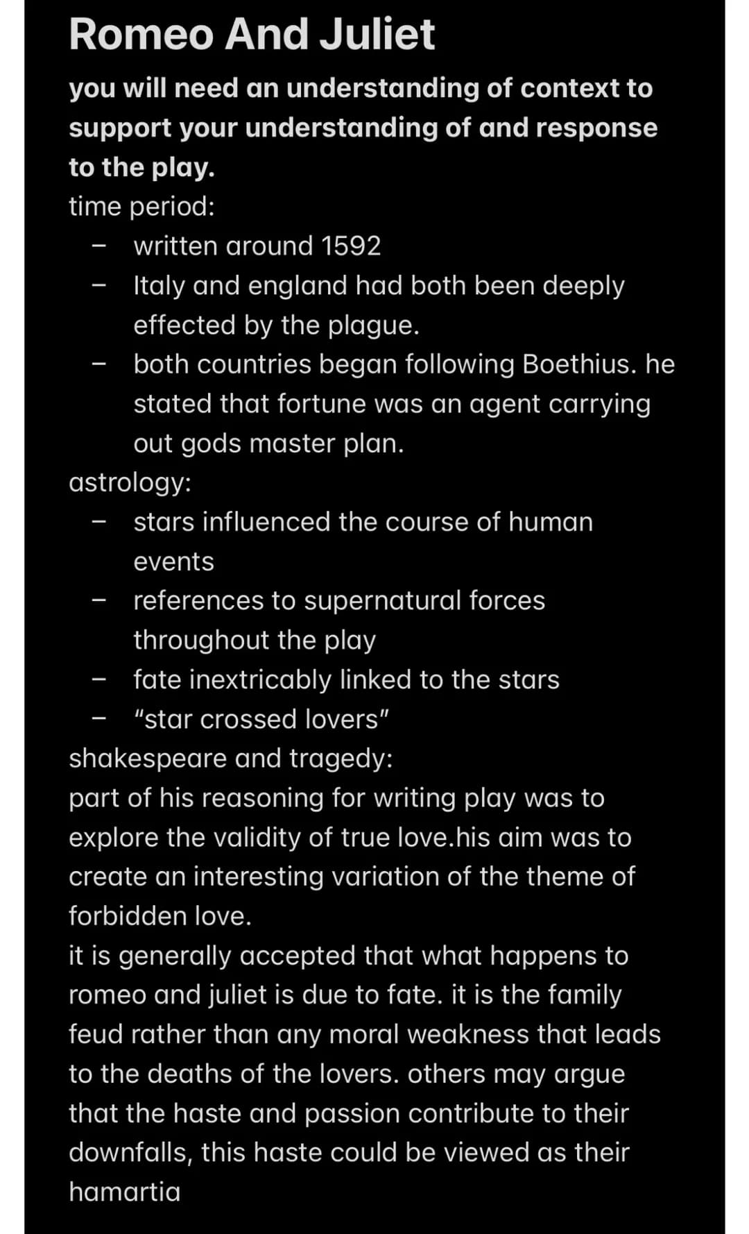 romeo and juliet context notes