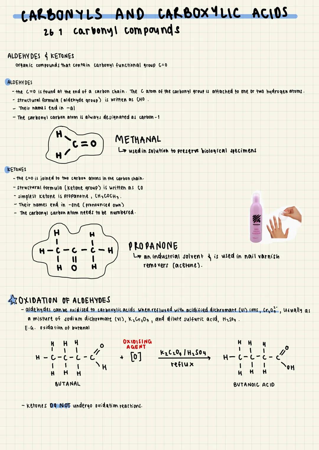 CARBONYLS AND CARBOXYLIC ACIDS
26 1 carbonyl compounds
ALDEHYDESKETONES
organic compounds that contain carbonyl functional group C=0
ALDEHYD