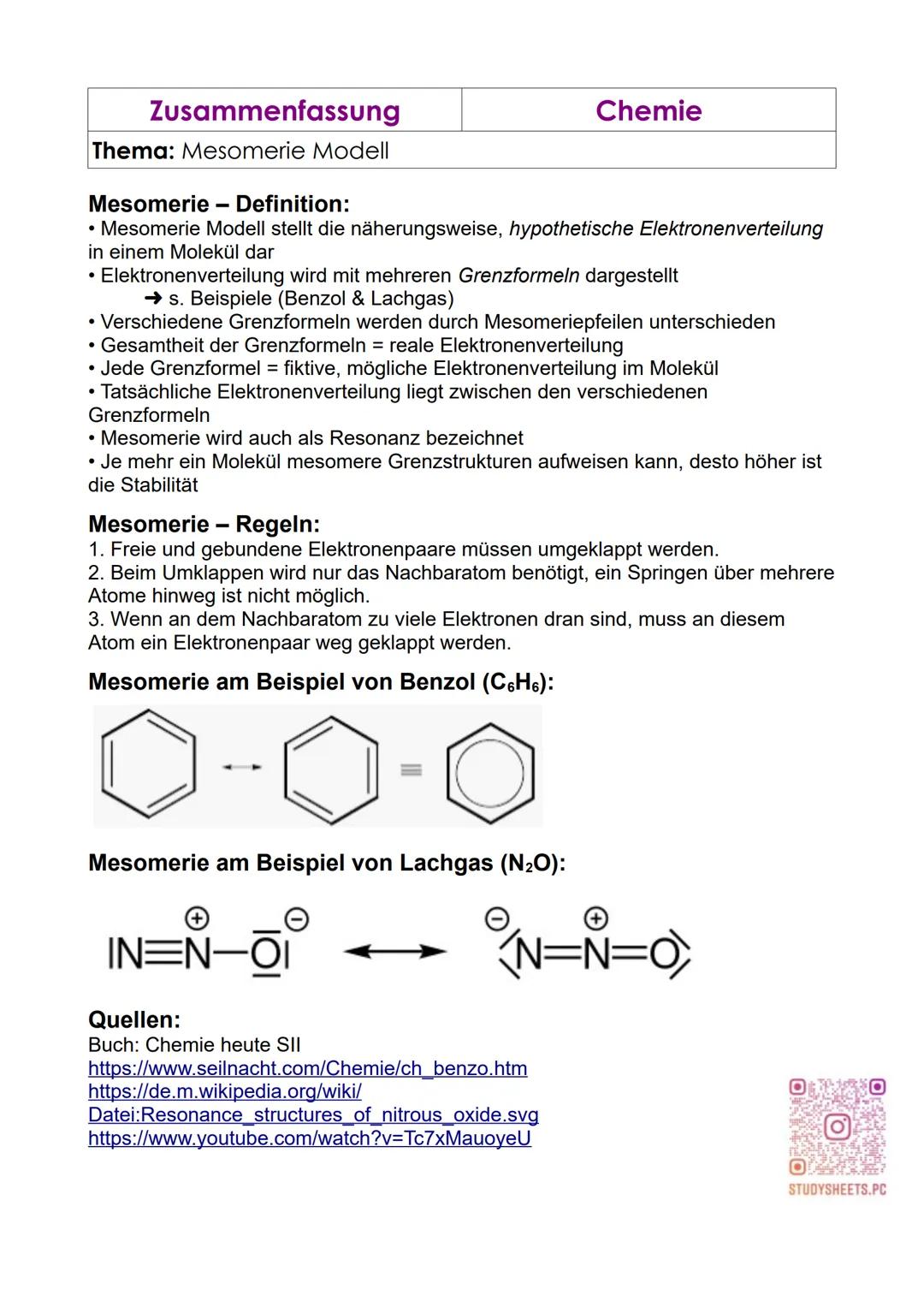 Zusammenfassung

Thema: Mesomerie Modell

Mesomerie - Definition:
Chemie
• Mesomerie Modell stellt die näherungsweise, hypothetische Elektro