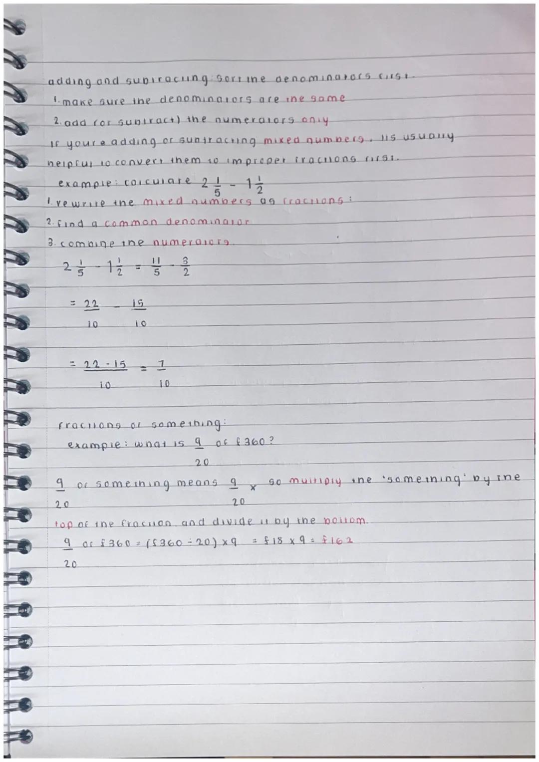 fractions
cancelling down simplifying
To conce, down or simplty a fraction, divide top and bottom by ine
same number, thi they won't go furi