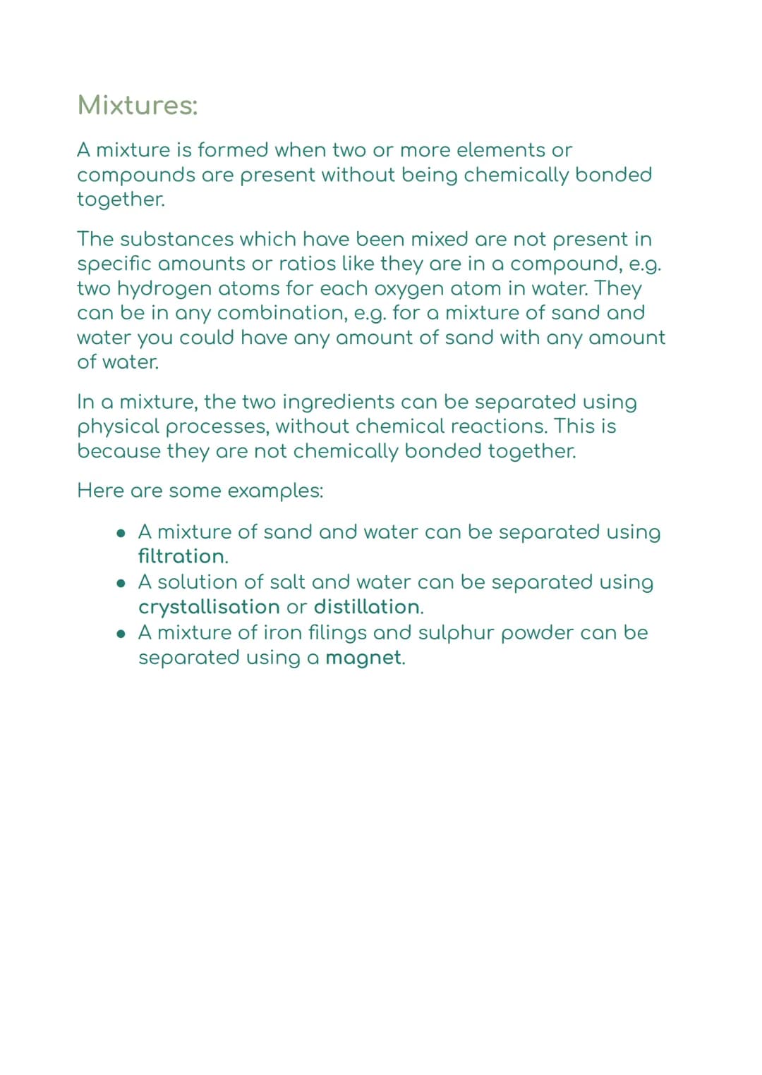 Elements, Compounds And
Mixtures:
Written By: Study.Life**
Key Points:
• Everything in the known universe is made up of the
elements found o