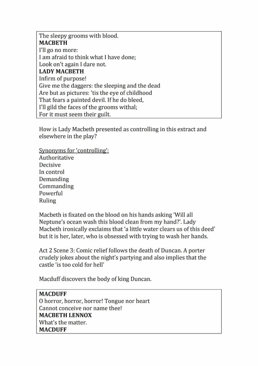 Shakespeare's
'Macbeth'
The best bits'
booklet Act 1
Act 1 Scene 1: The witches 'Fair is foul, and foul is fair' is an example
of a paradox.